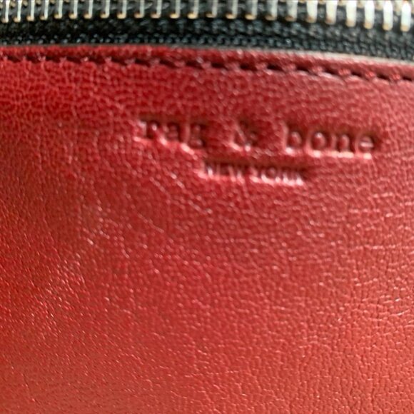 Rag & Bone dark red leather shoulder bag with black leather accents - Picture 3 of 5